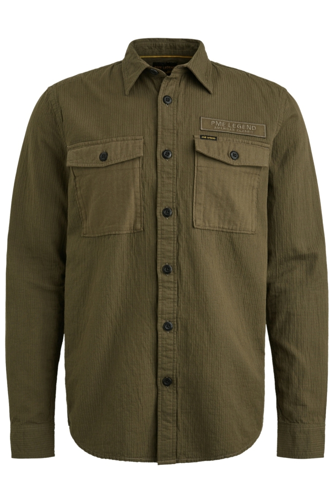 OVERHEMD MET BORSTZAKKEN PSI2508209 6416 OLIVE NIGHT
